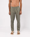 Linen Fused Tailored Pant In Green