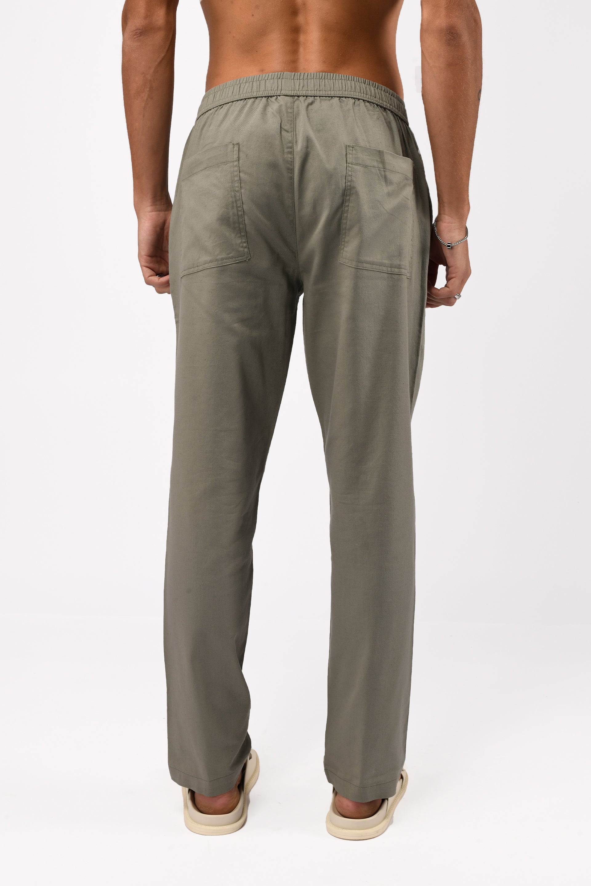 CLASSIC FUSED TAILORED LINEN PANTS