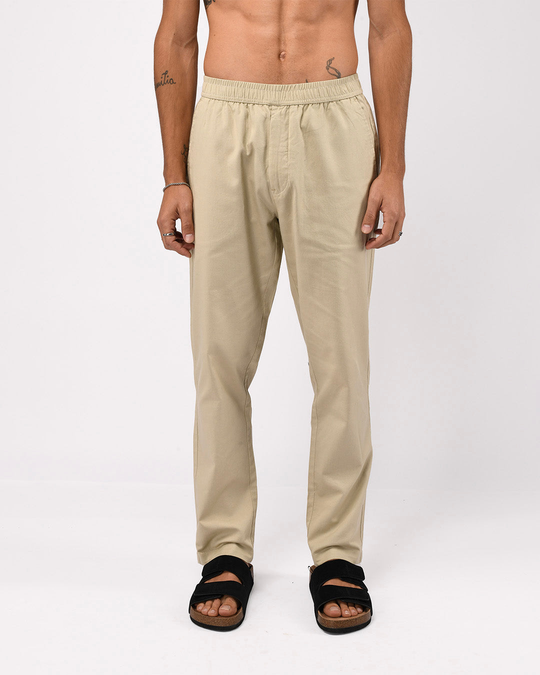 Linen Fused Tailored Pant In Beige