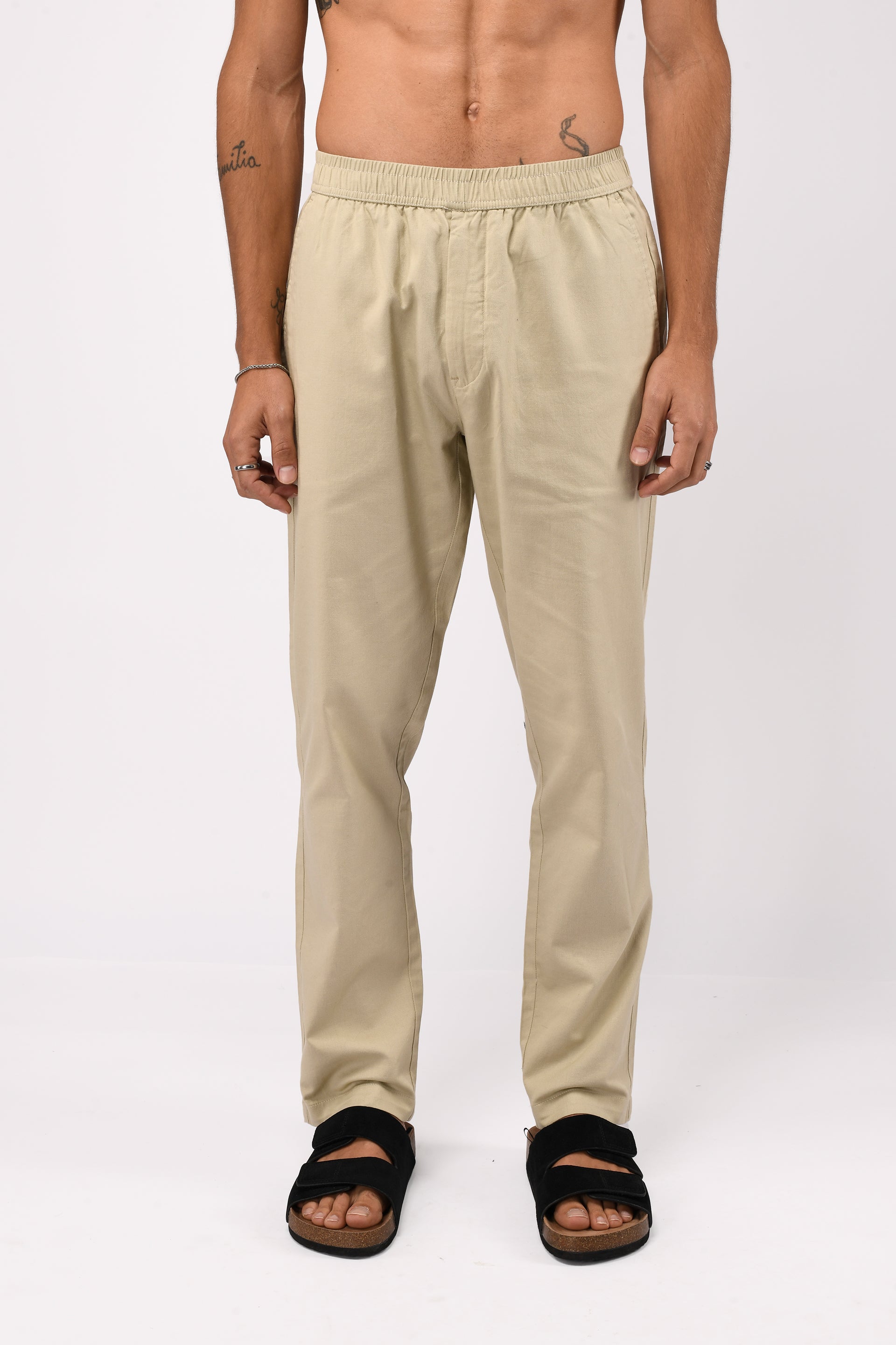 CLASSIC FUSED TAILORED LINEN PANTS