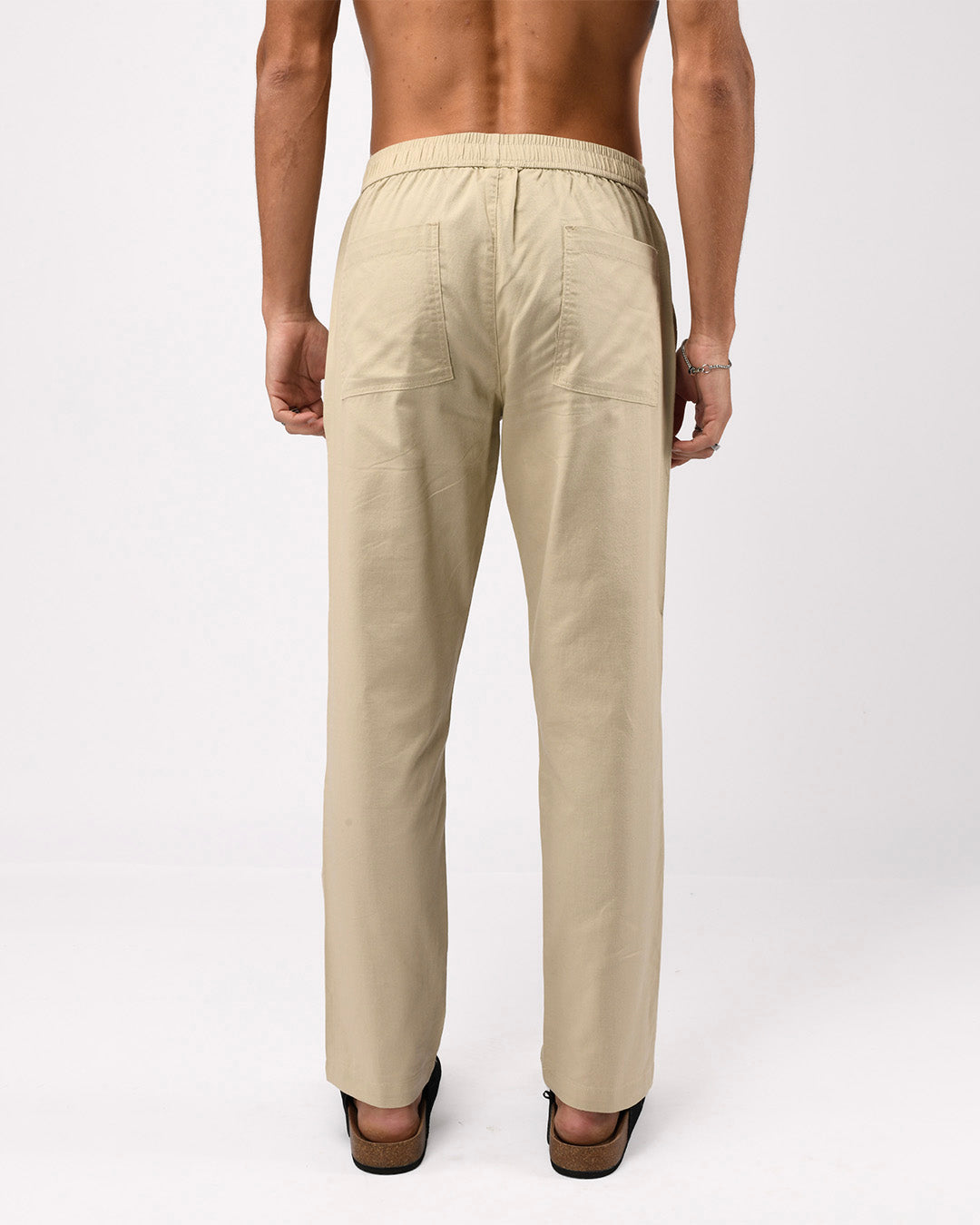 Linen Fused Tailored Pant In Beige