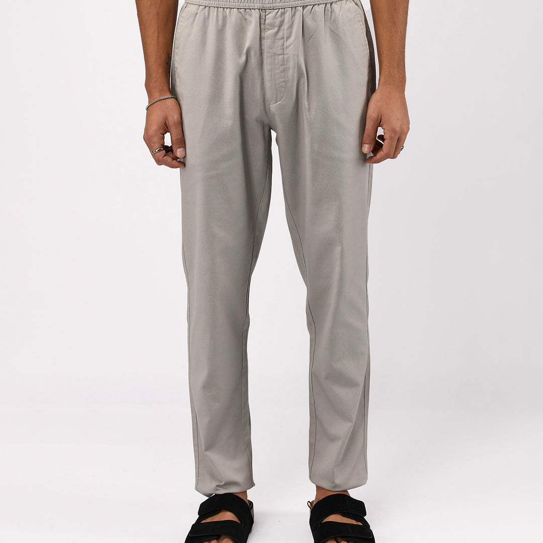 Linen Fused Tailored Pant In Grey
