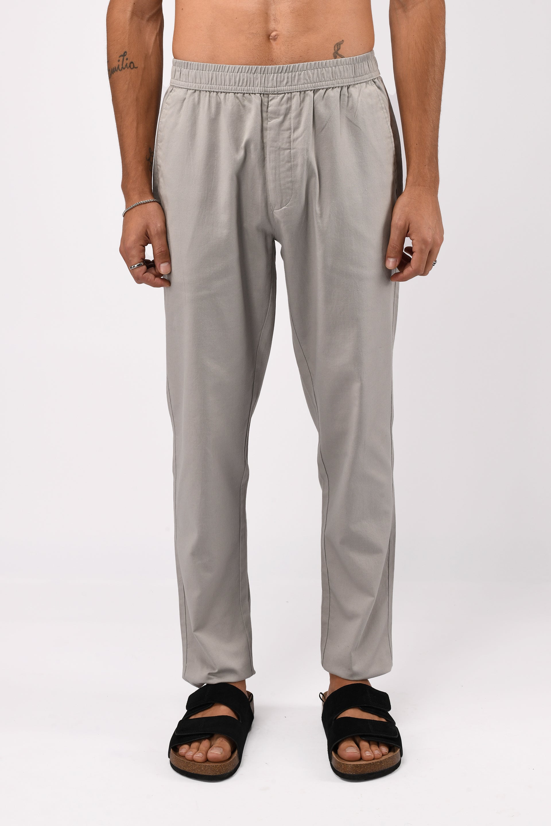 CLASSIC FUSED TAILORED LINEN PANTS