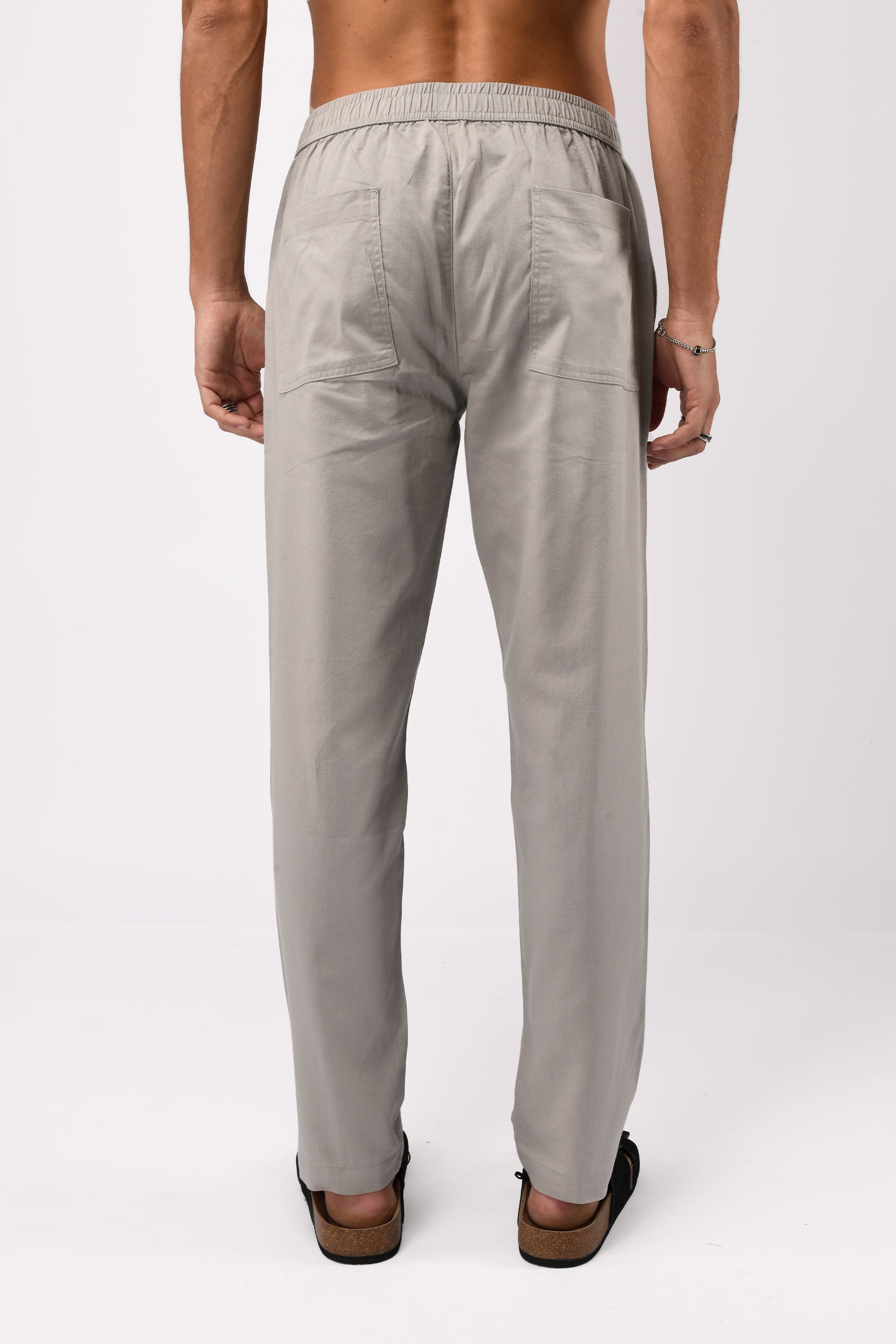 CLASSIC FUSED TAILORED LINEN PANTS