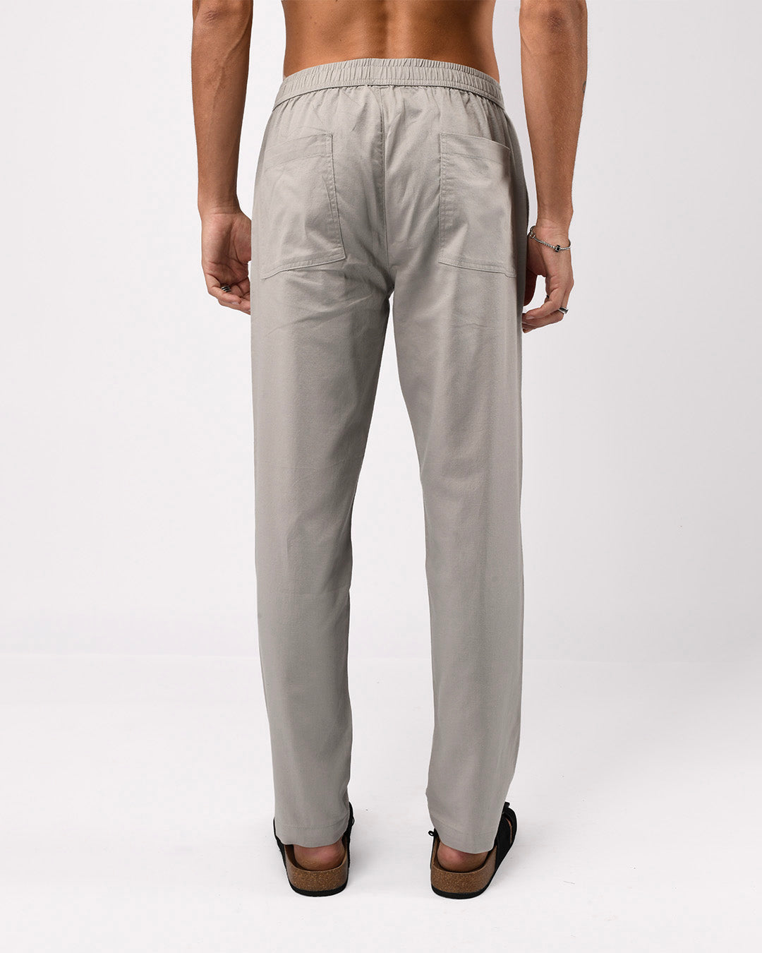 Linen Fused Tailored Pant In Grey