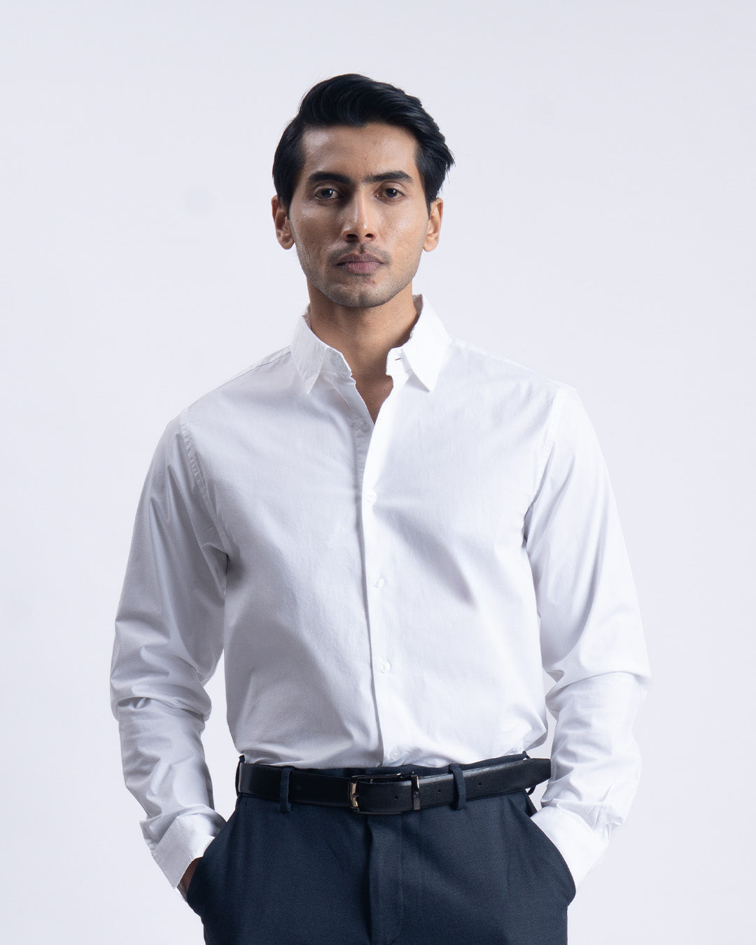 Featherlite Stretch Cotton Shirt In White