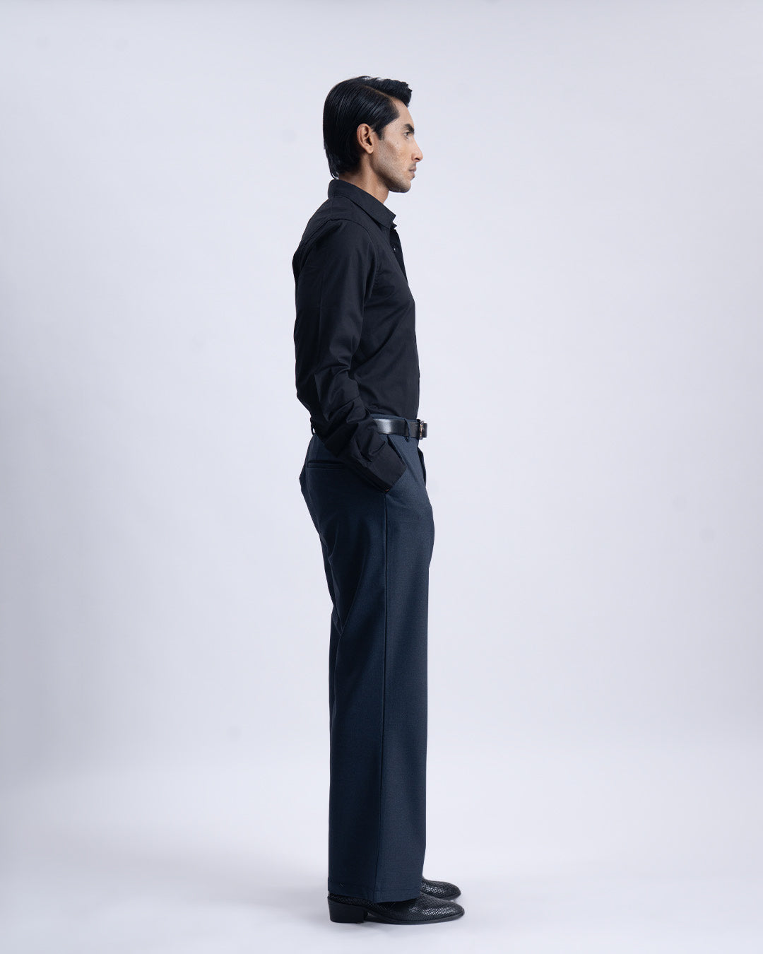 Featherlite Stretch Cotton Shirt In Black