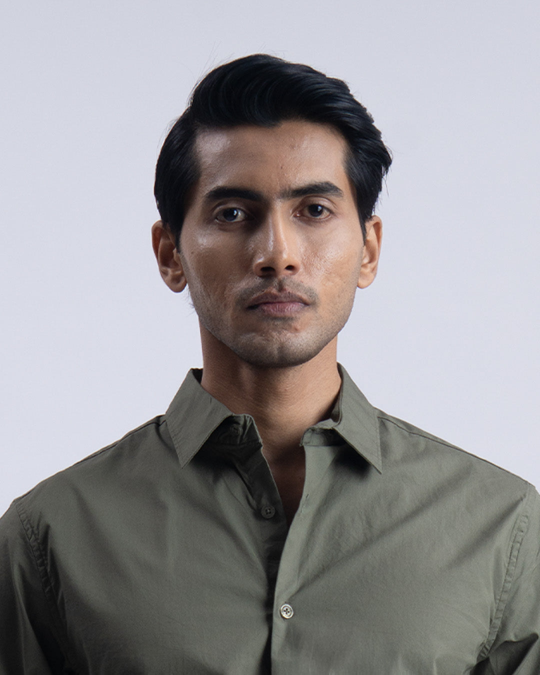 Featherlite Stretch Cotton Shirt In Olive