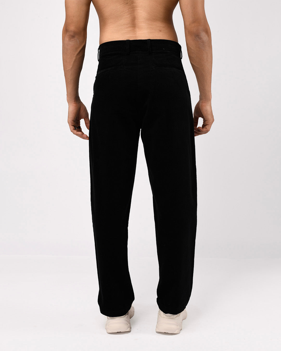 Soft Corduroy Relaxed Pants In Black