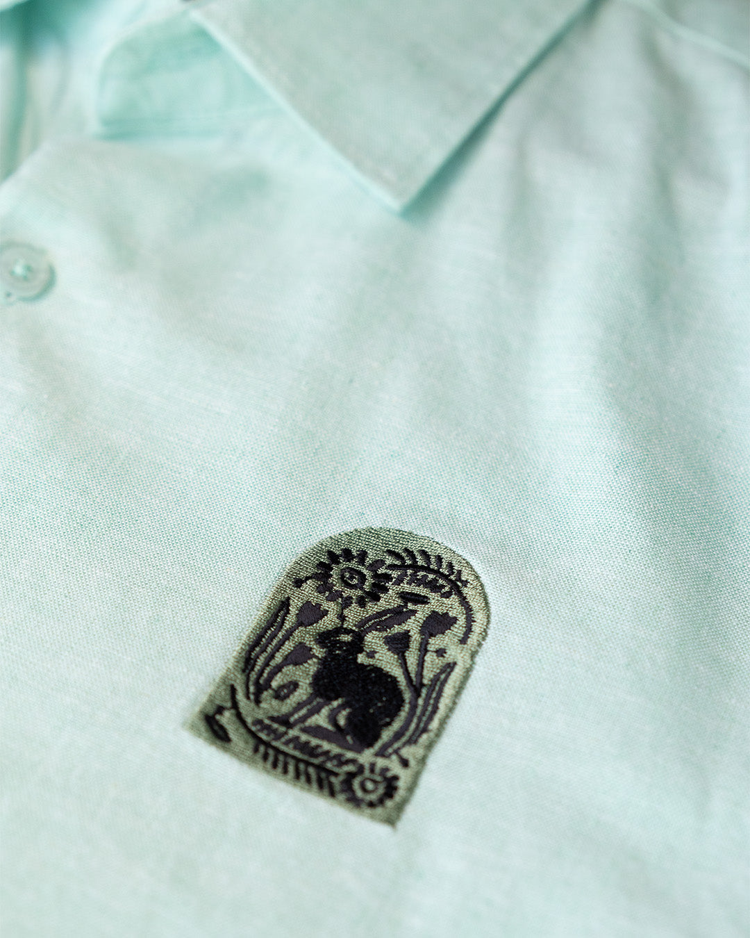 Linen Cotton Quiet Craft Shirt In Mint Green