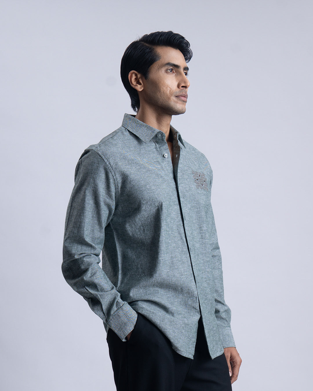 Linen Cotton Quiet Craft Shirt In Green