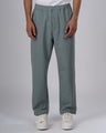 Easy Iron Striped Flexiwaist Relaxed Trouser In Green