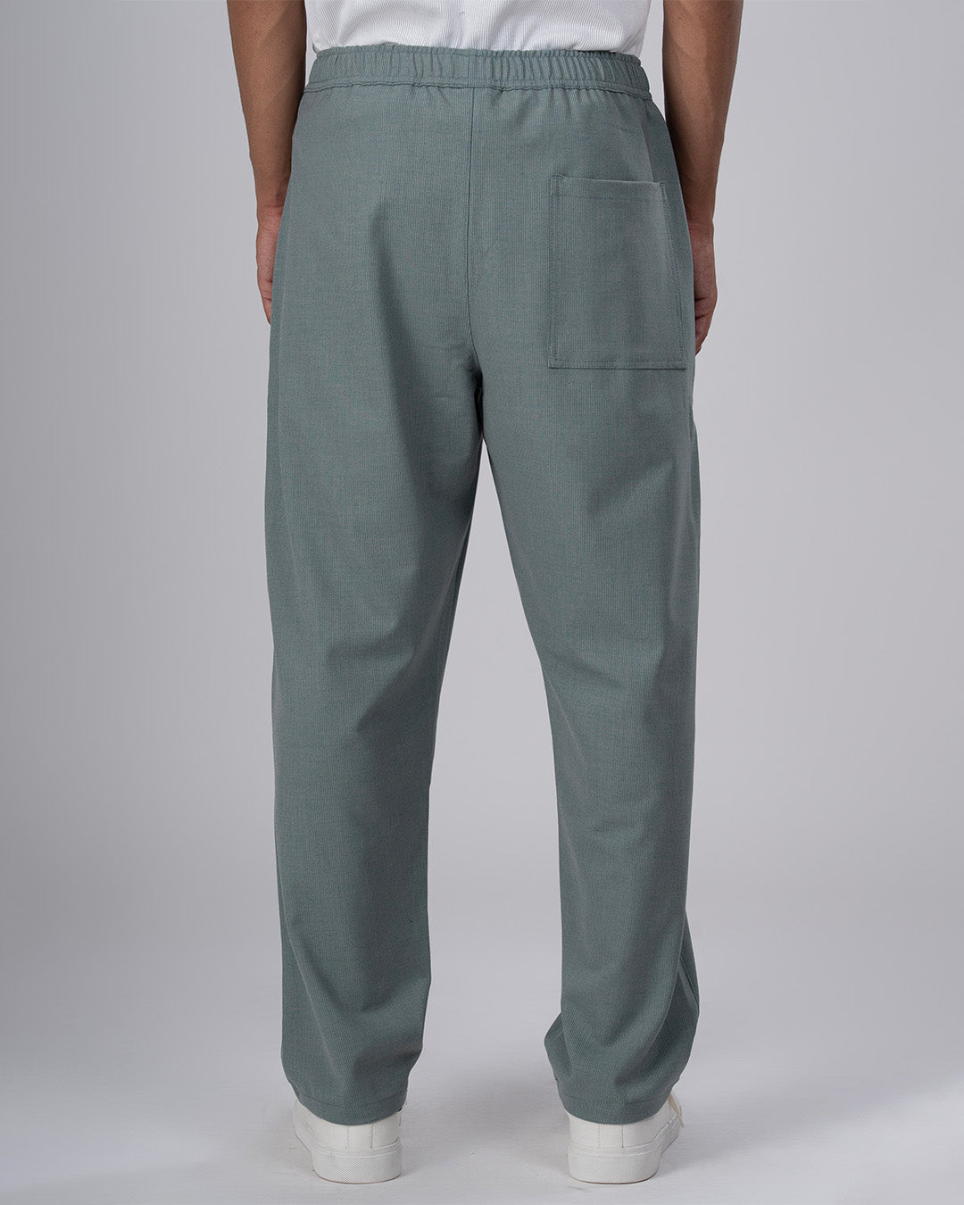 Easy Iron Striped Flexiwaist Relaxed Trouser In Green