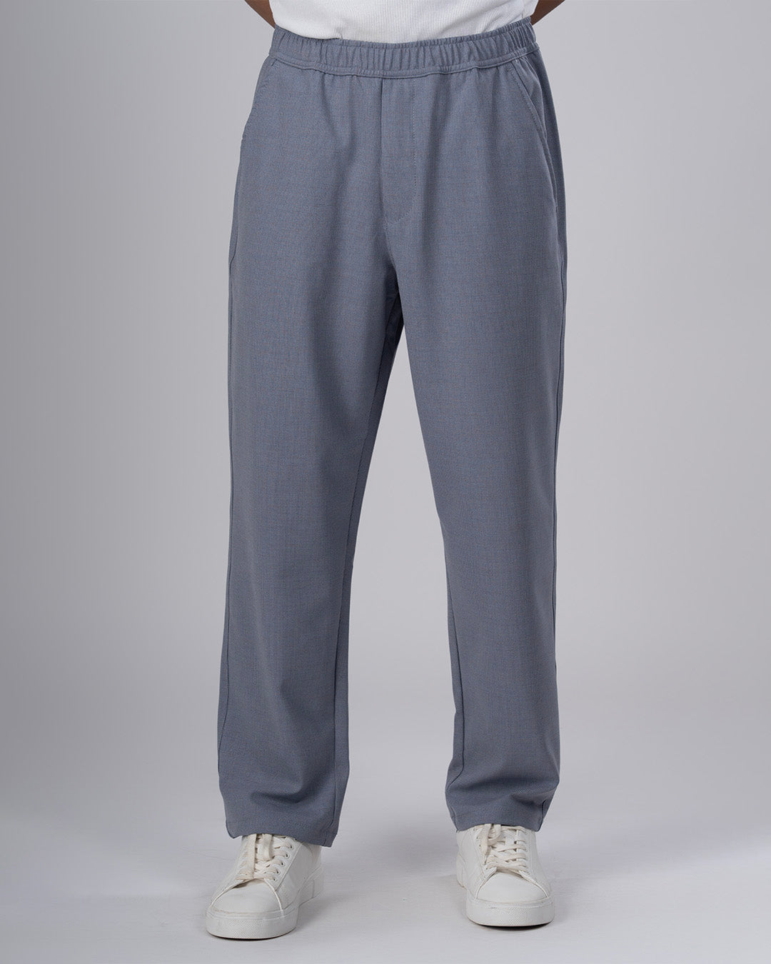 Easy Iron Striped Flexiwaist Relaxed Trouser In Blue