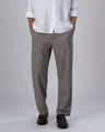 Easy Iron Striped Flexiwaist Relaxed Trouser In Beige