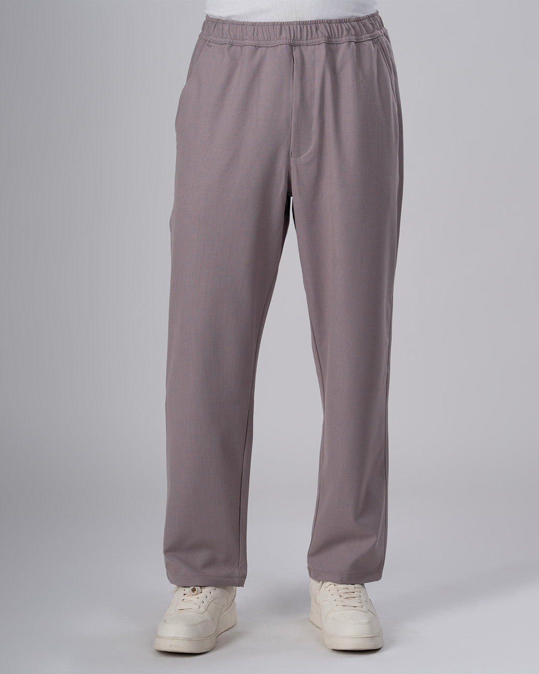 Easy Iron Striped Flexiwaist Relaxed Trouser In Pink
