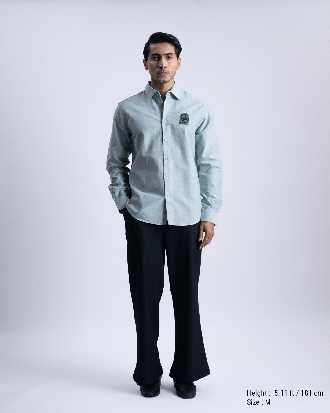 Cotton Oxford Thread Craft Shirt In Green