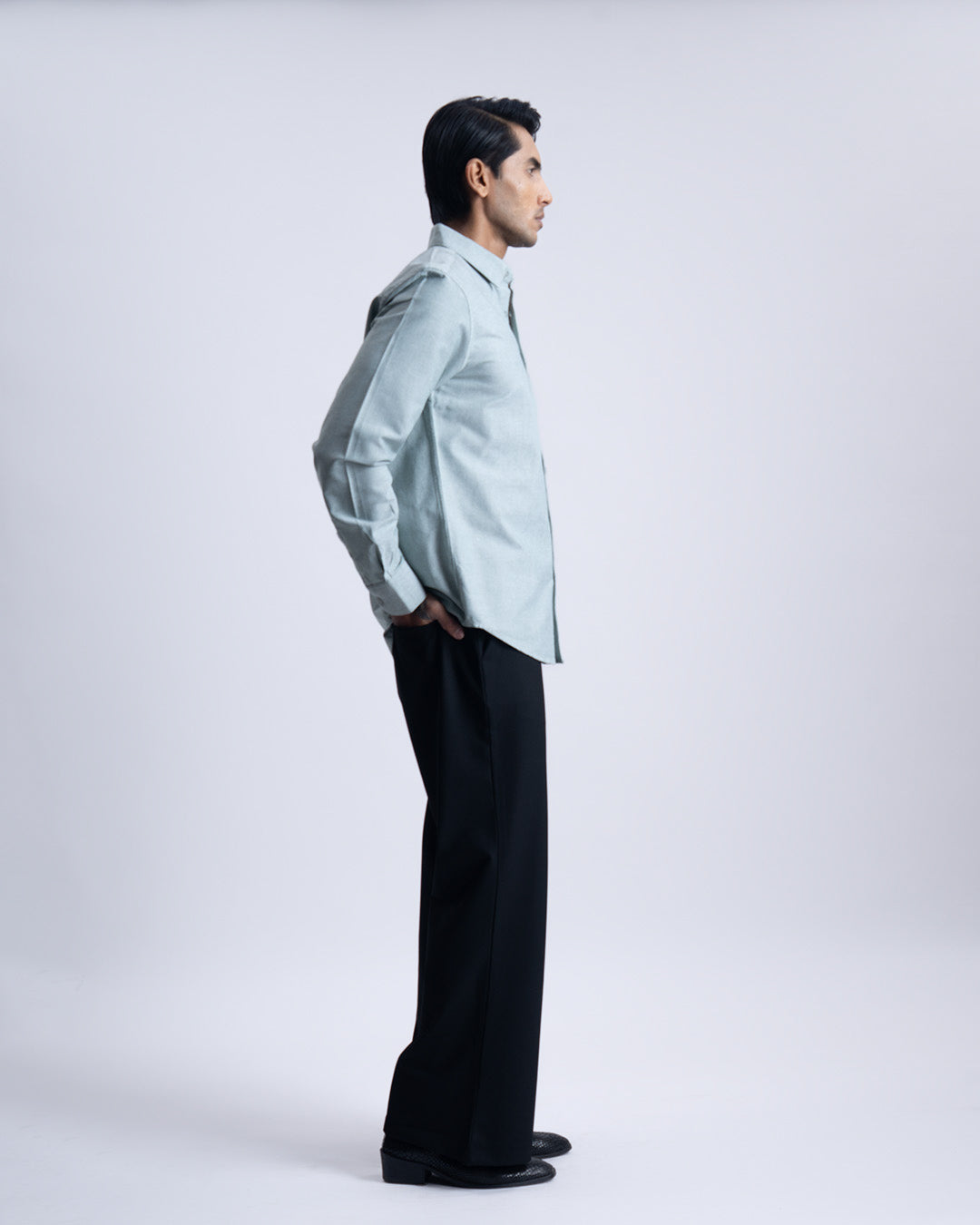 Cotton Oxford Thread Craft Shirt In Green