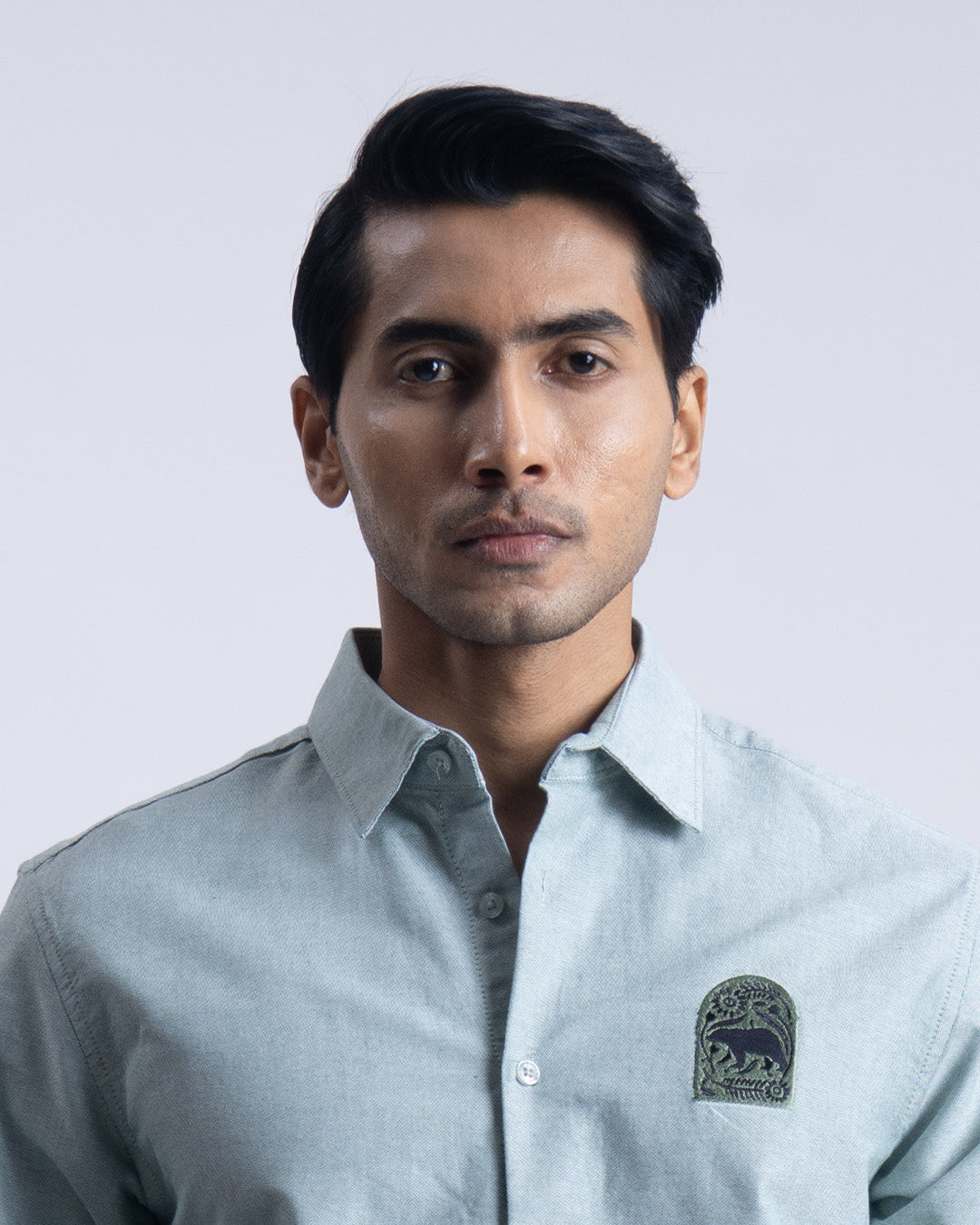 Cotton Oxford Thread Craft Shirt In Green