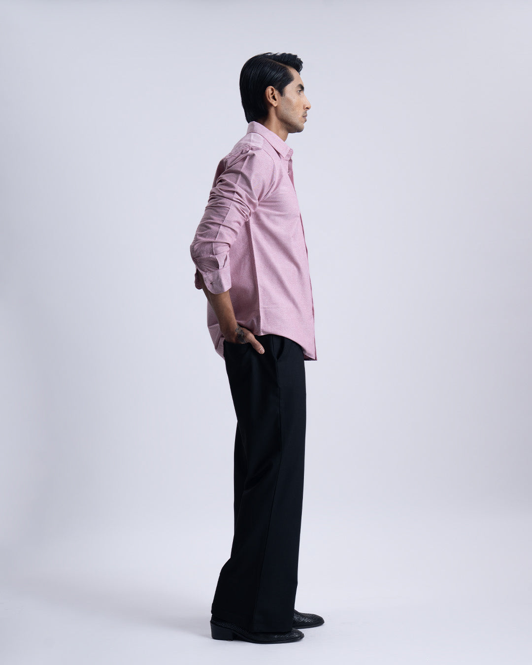 Cotton Oxford Thread Craft Shirt In Merlot