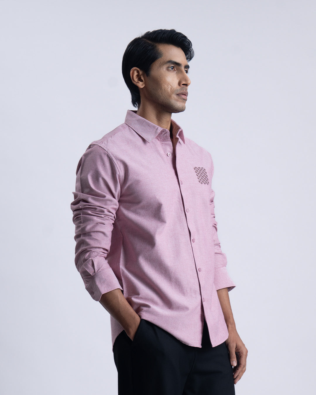 Cotton Oxford Thread Craft Shirt In Merlot