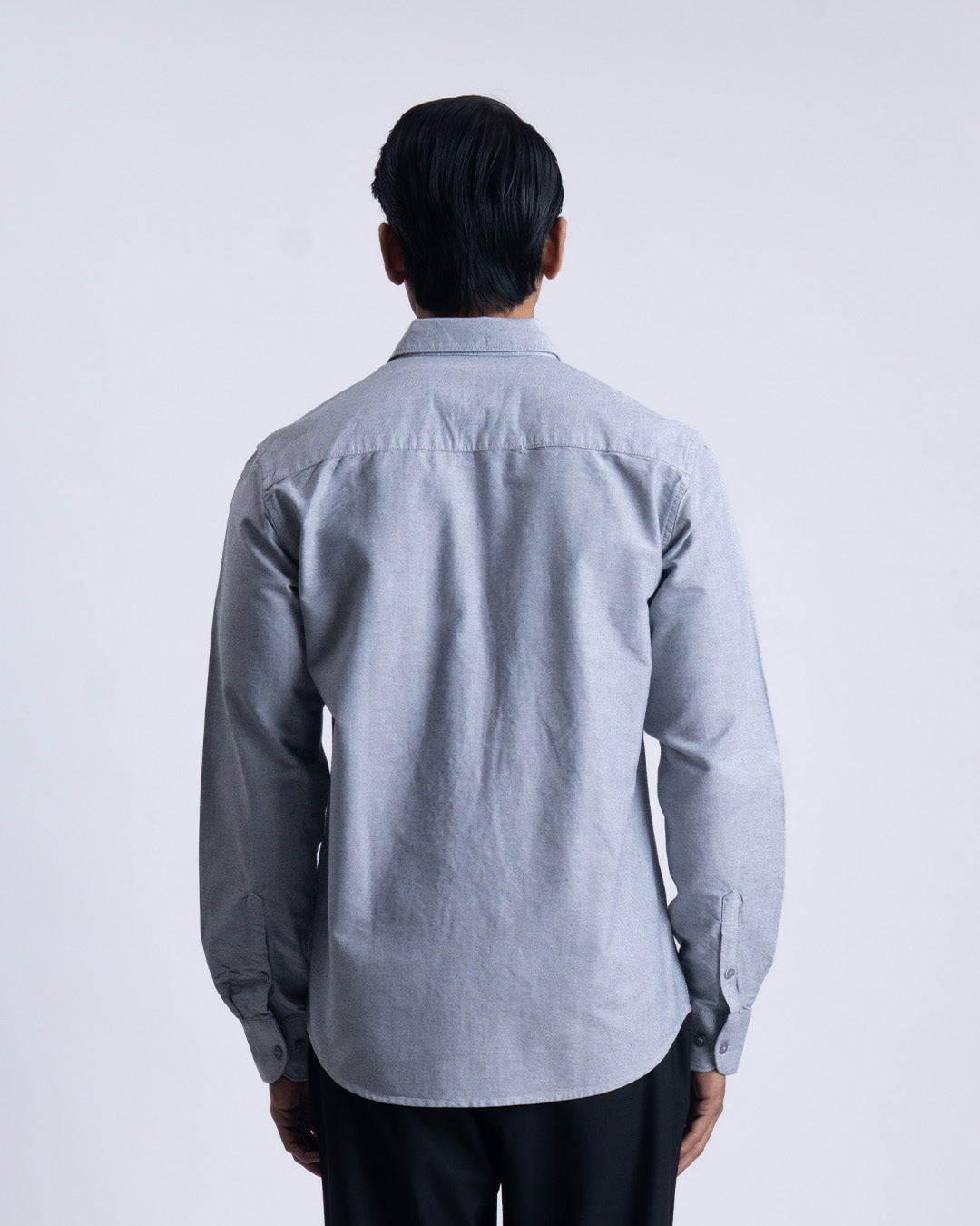 Cotton Oxford Thread Craft Shirt In Grey