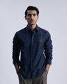 Cotton Oxford Thread Craft Shirt In Navy