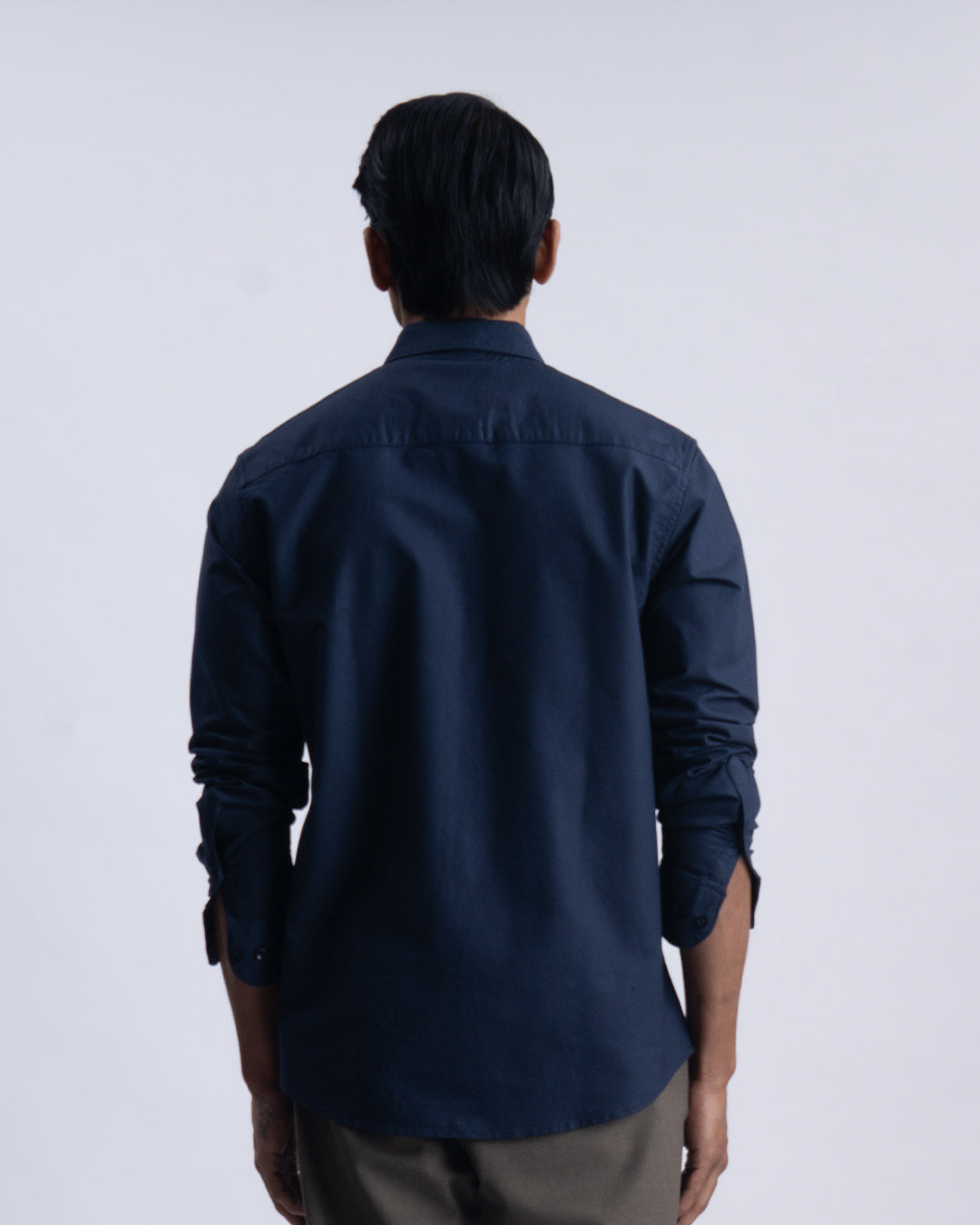 Cotton Oxford Thread Craft Shirt In Navy