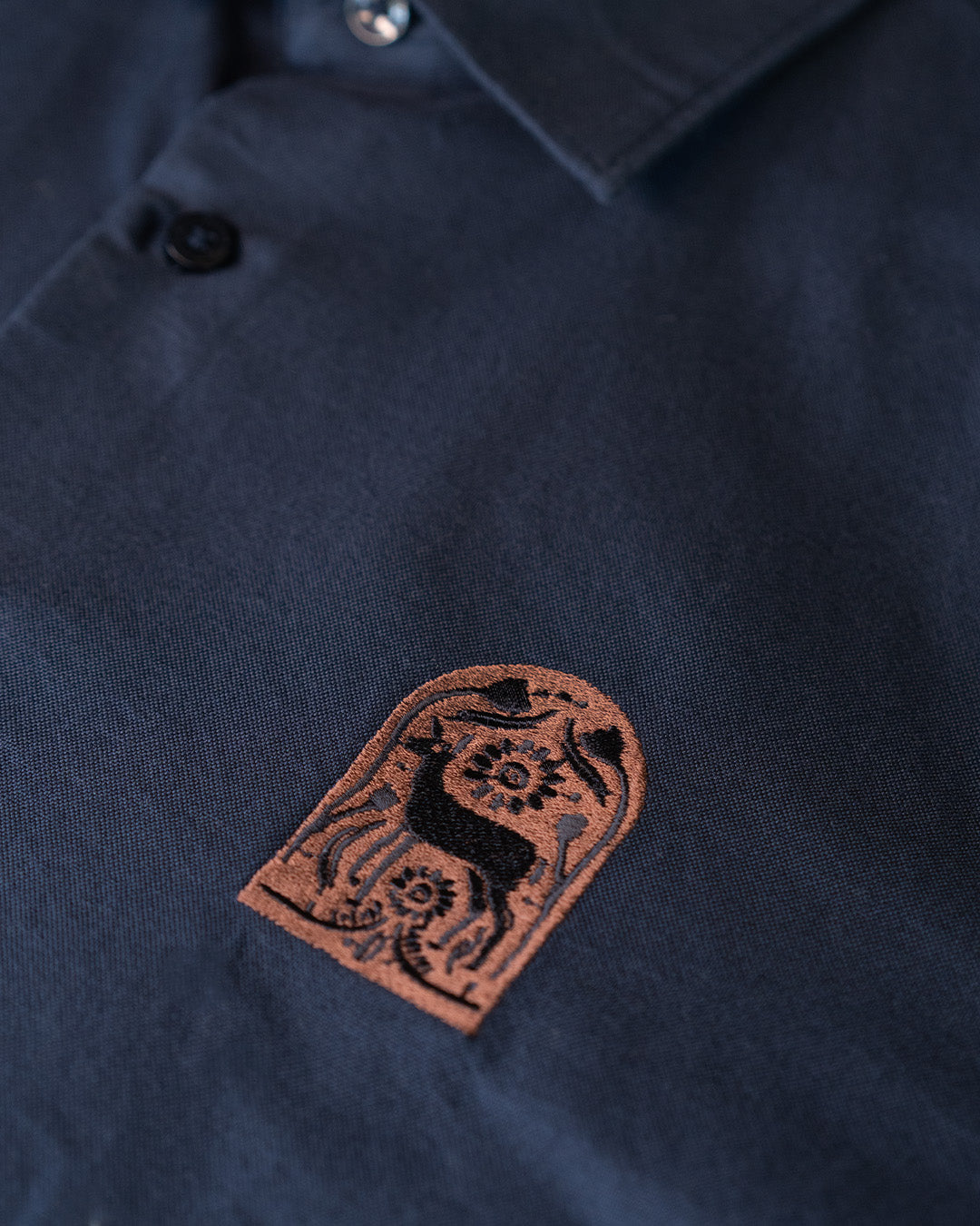 Cotton Oxford Thread Craft Shirt In Navy