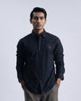 Cotton Oxford Thread Craft Shirt In Black