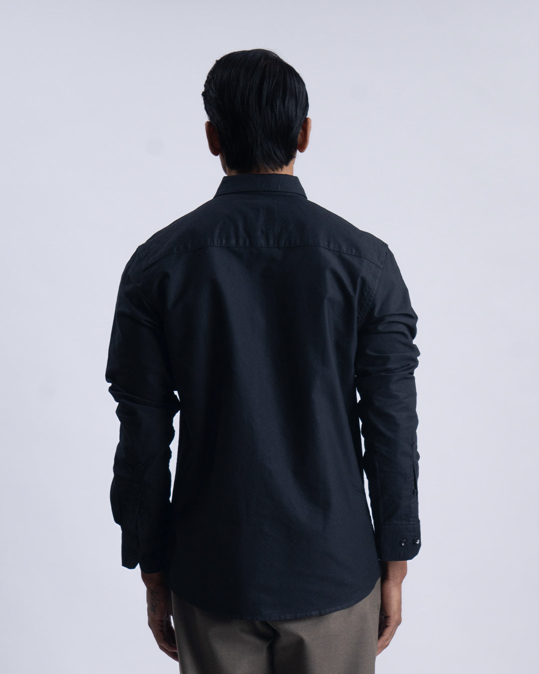 Cotton Oxford Thread Craft Shirt In Black