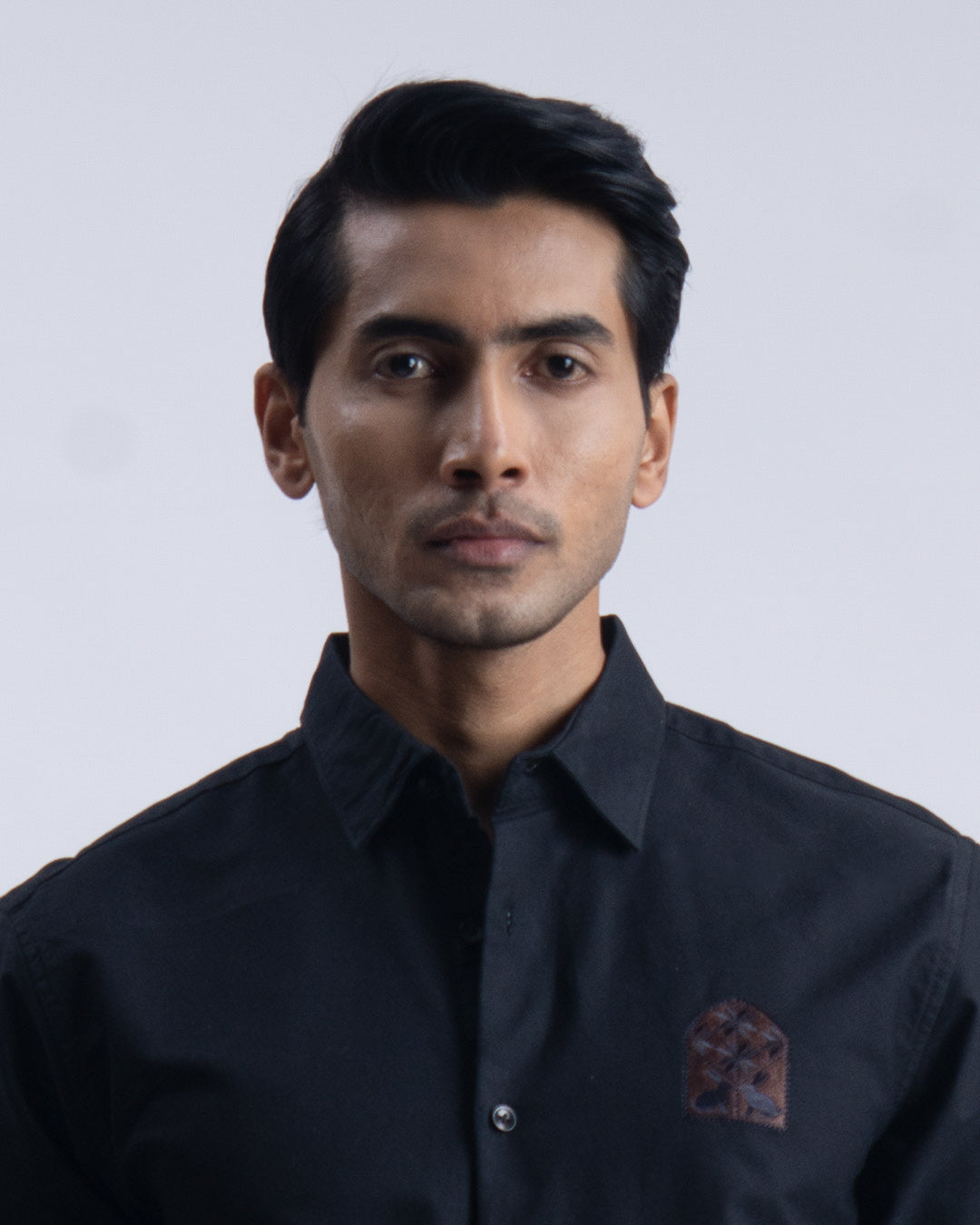 Cotton Oxford Thread Craft Shirt In Black