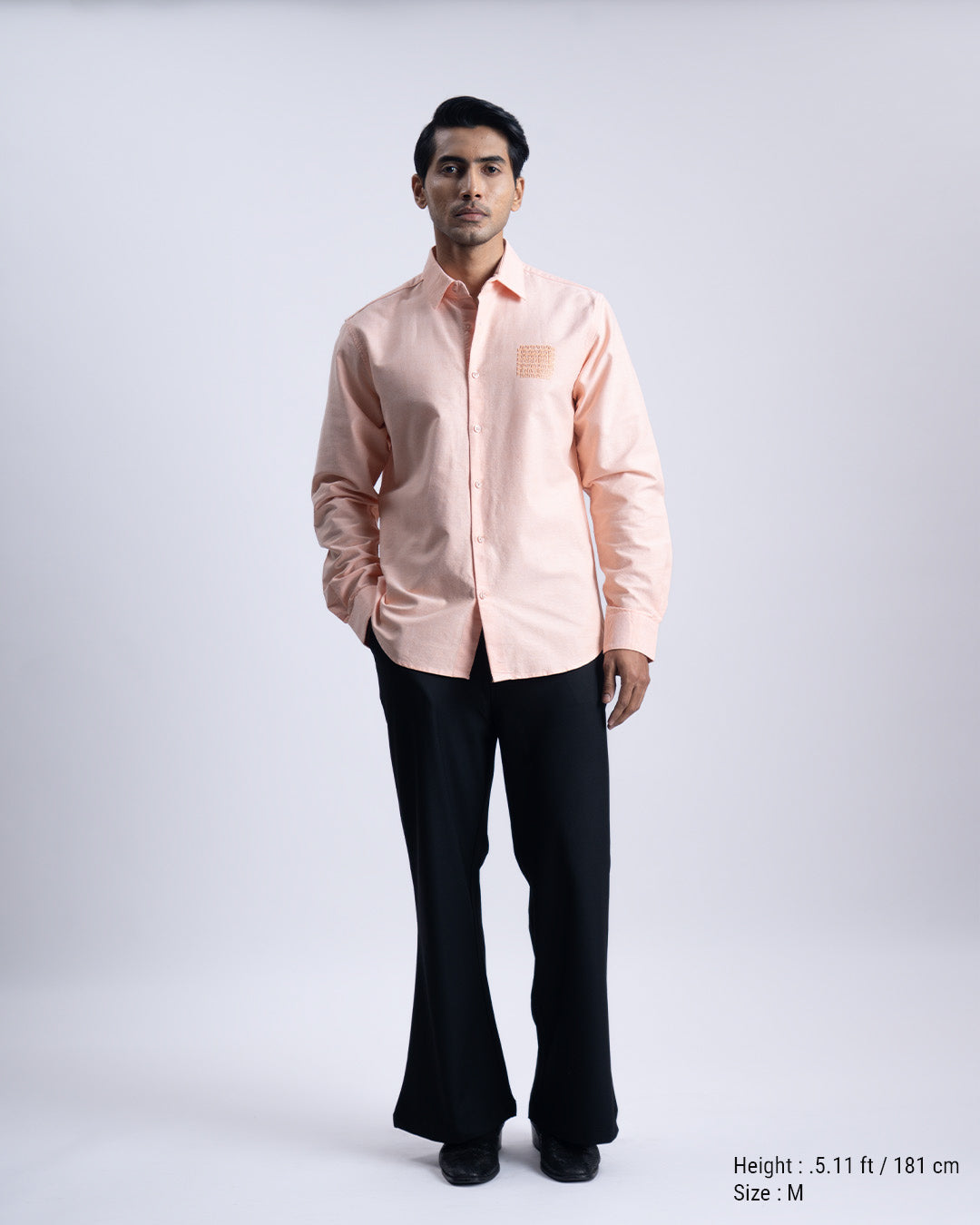 Cotton Oxford Thread Craft Shirt In Orange