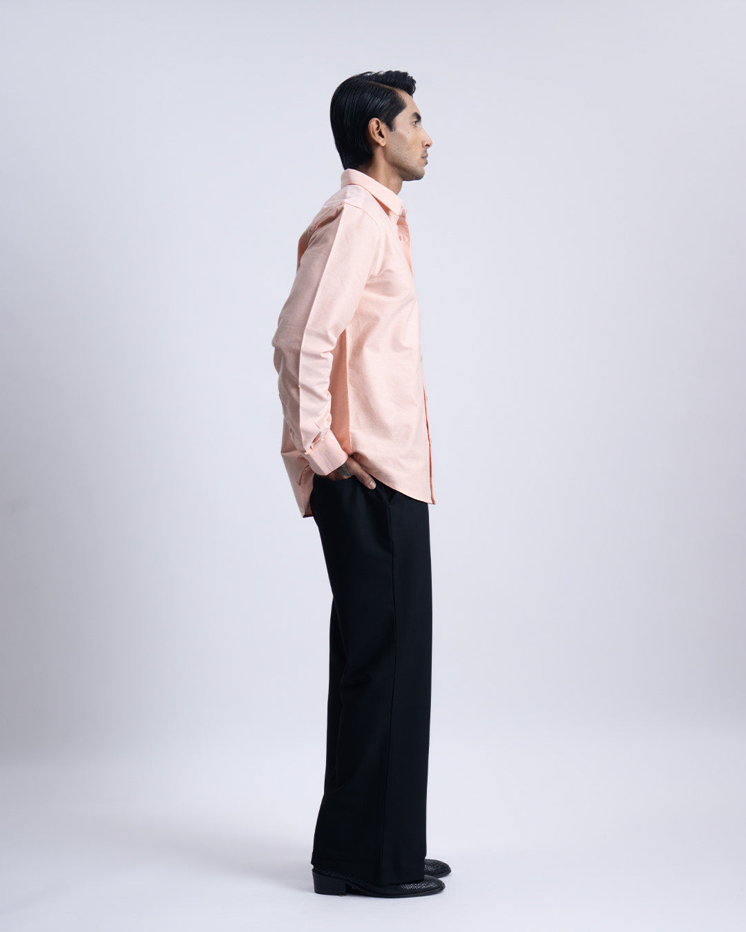 Cotton Oxford Thread Craft Shirt In Orange