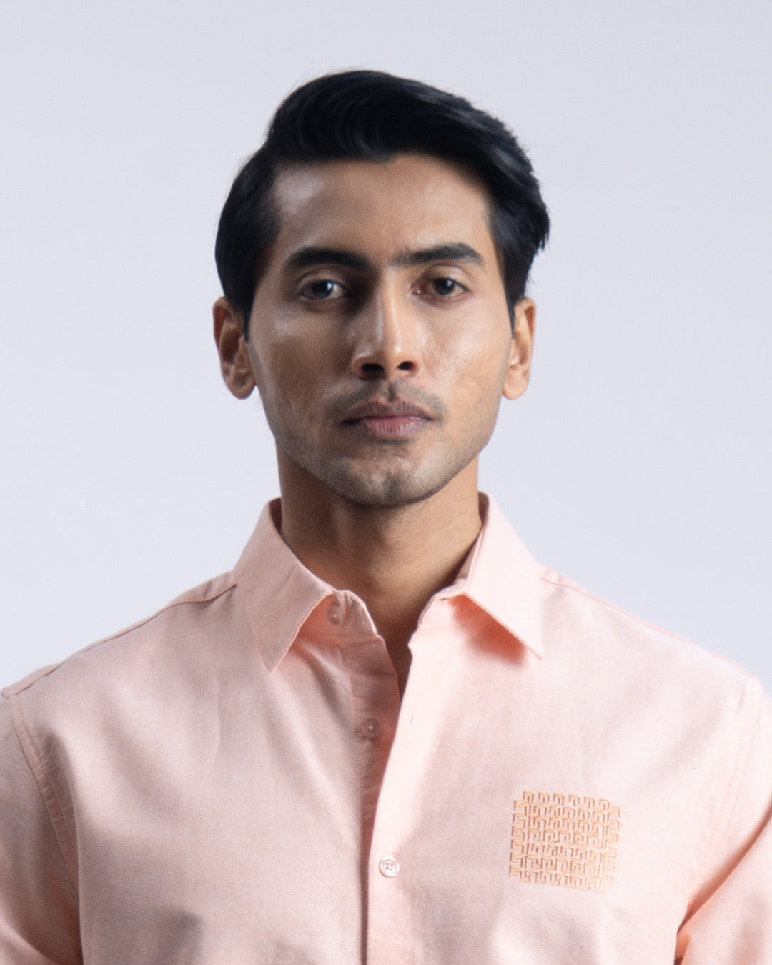 Cotton Oxford Thread Craft Shirt In Orange