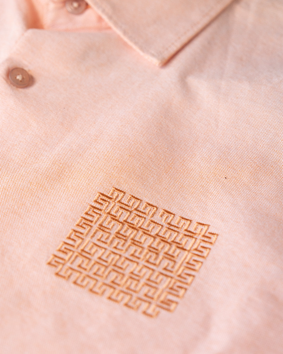 Cotton Oxford Thread Craft Shirt In Orange