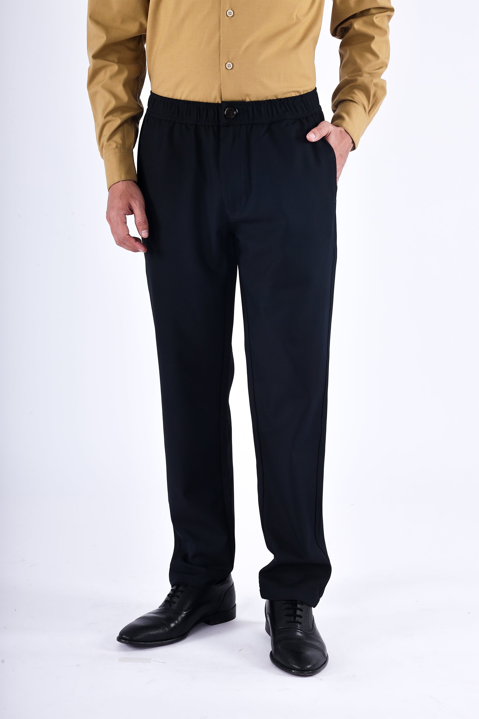 CLASSIC TEXTURED TAILORED TROUSERS IN BLUE