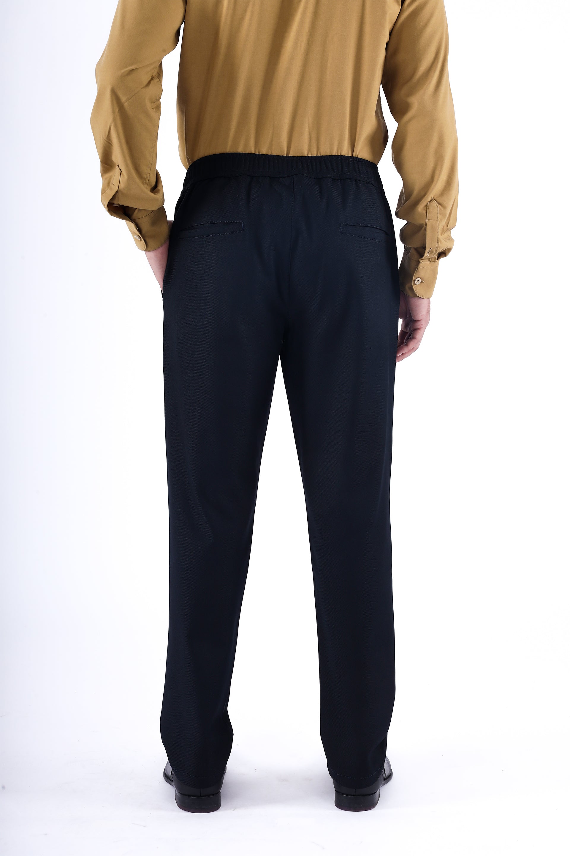 CLASSIC TEXTURED TAILORED TROUSERS IN BLUE