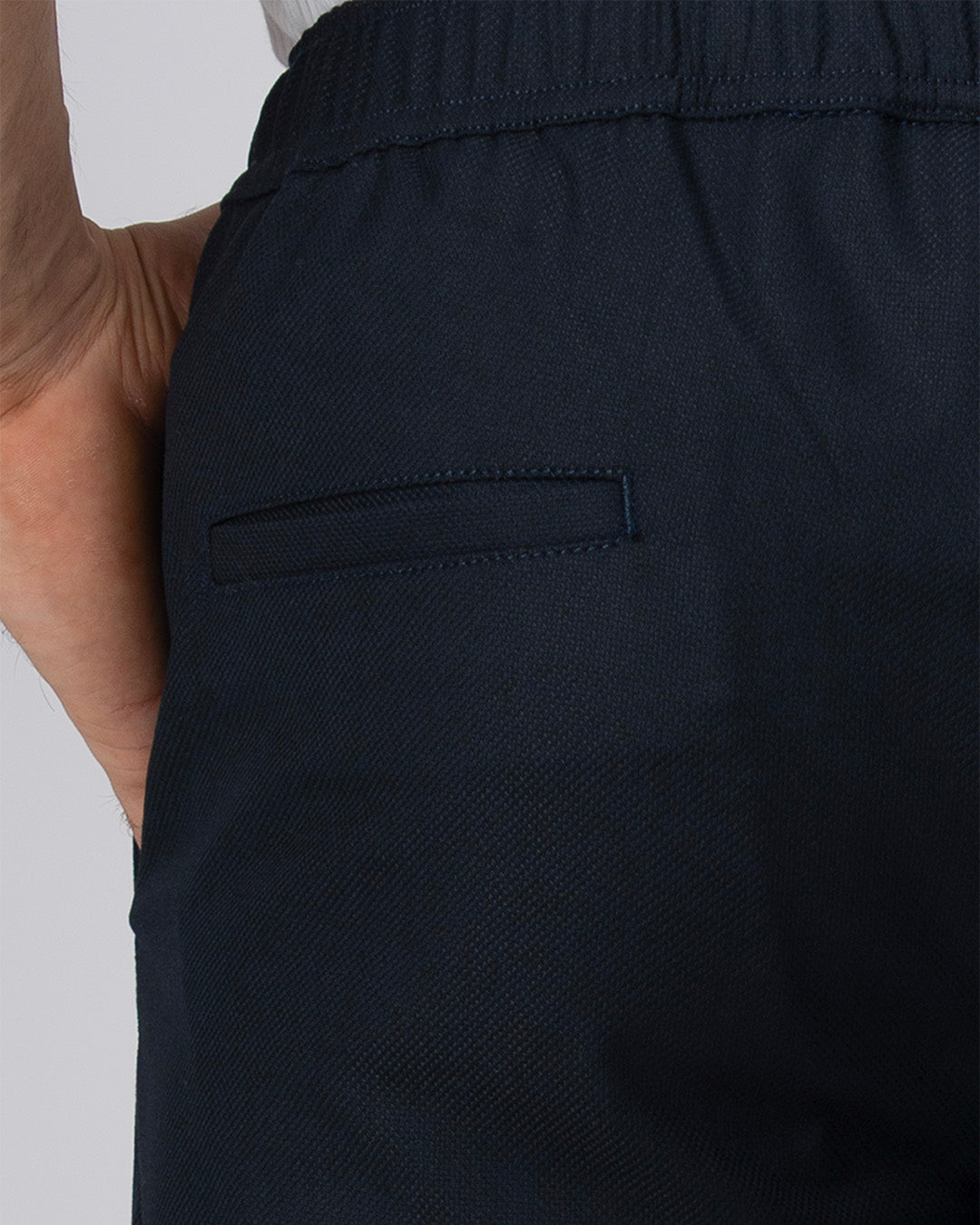 Easy Iron Flexi Textured Tailored Trouser In Navy