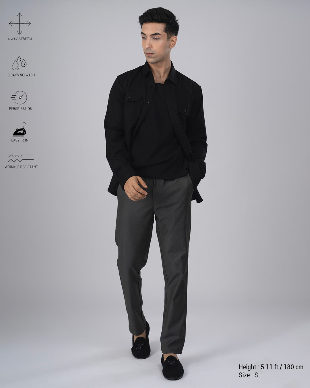 Easy Iron Flexi Textured Tailored Trouser In Olive