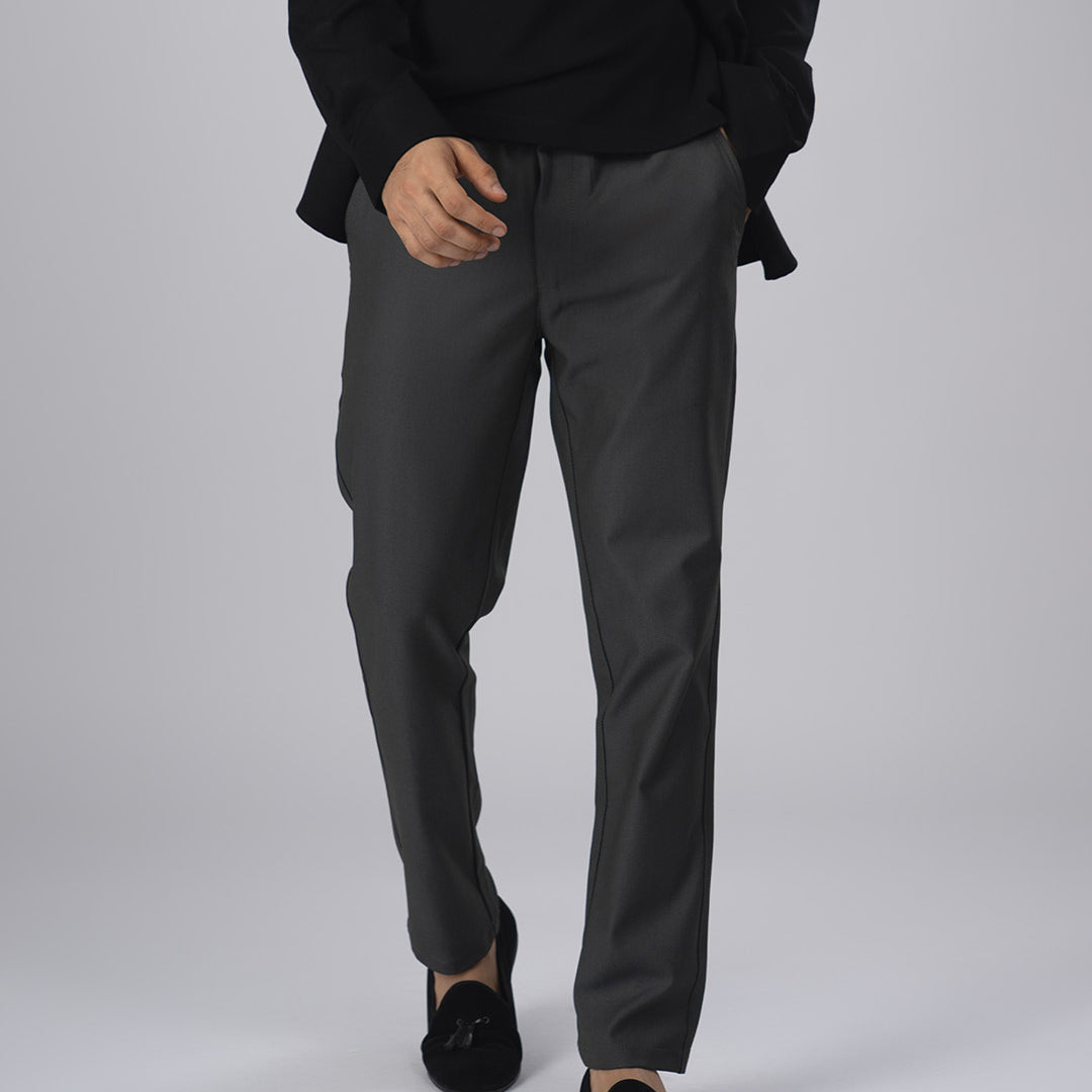 Easy Iron Flexi Textured Tailored Trouser In Olive