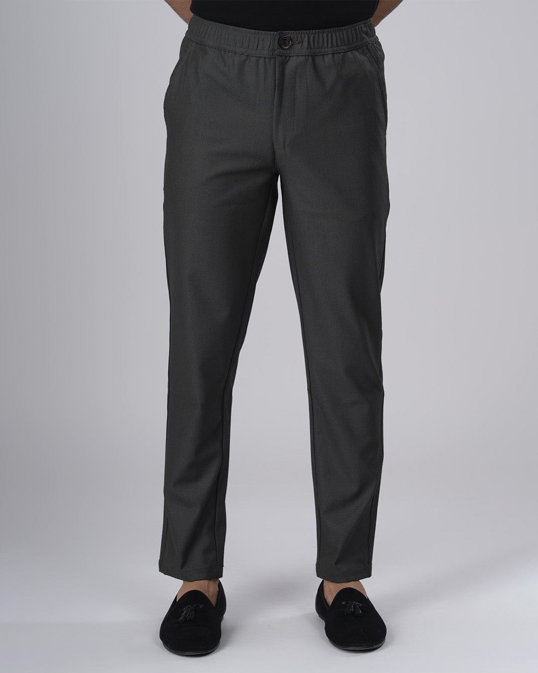 Easy Iron Flexi Textured Tailored Trouser In Olive