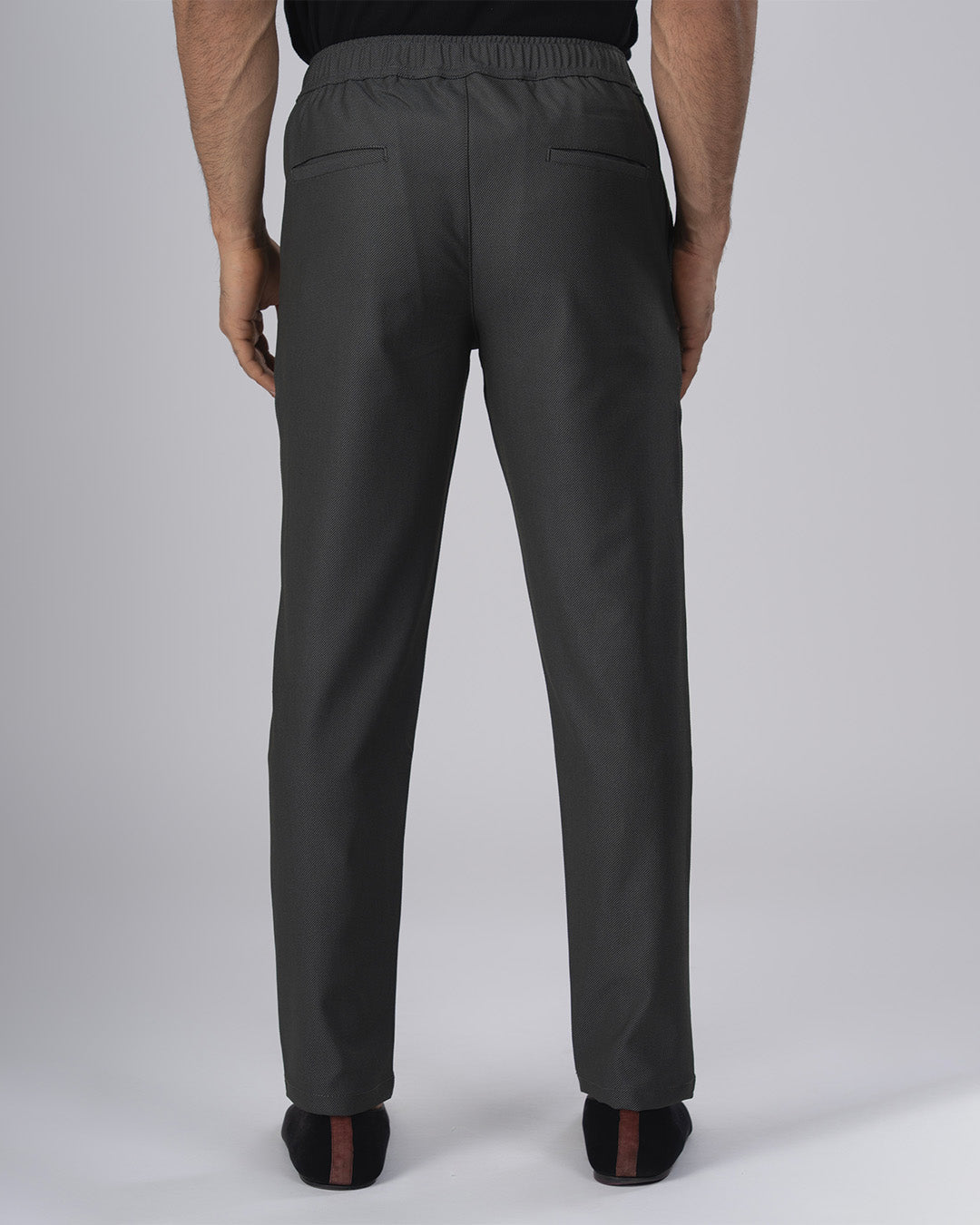 Easy Iron Flexi Textured Tailored Trouser In Olive