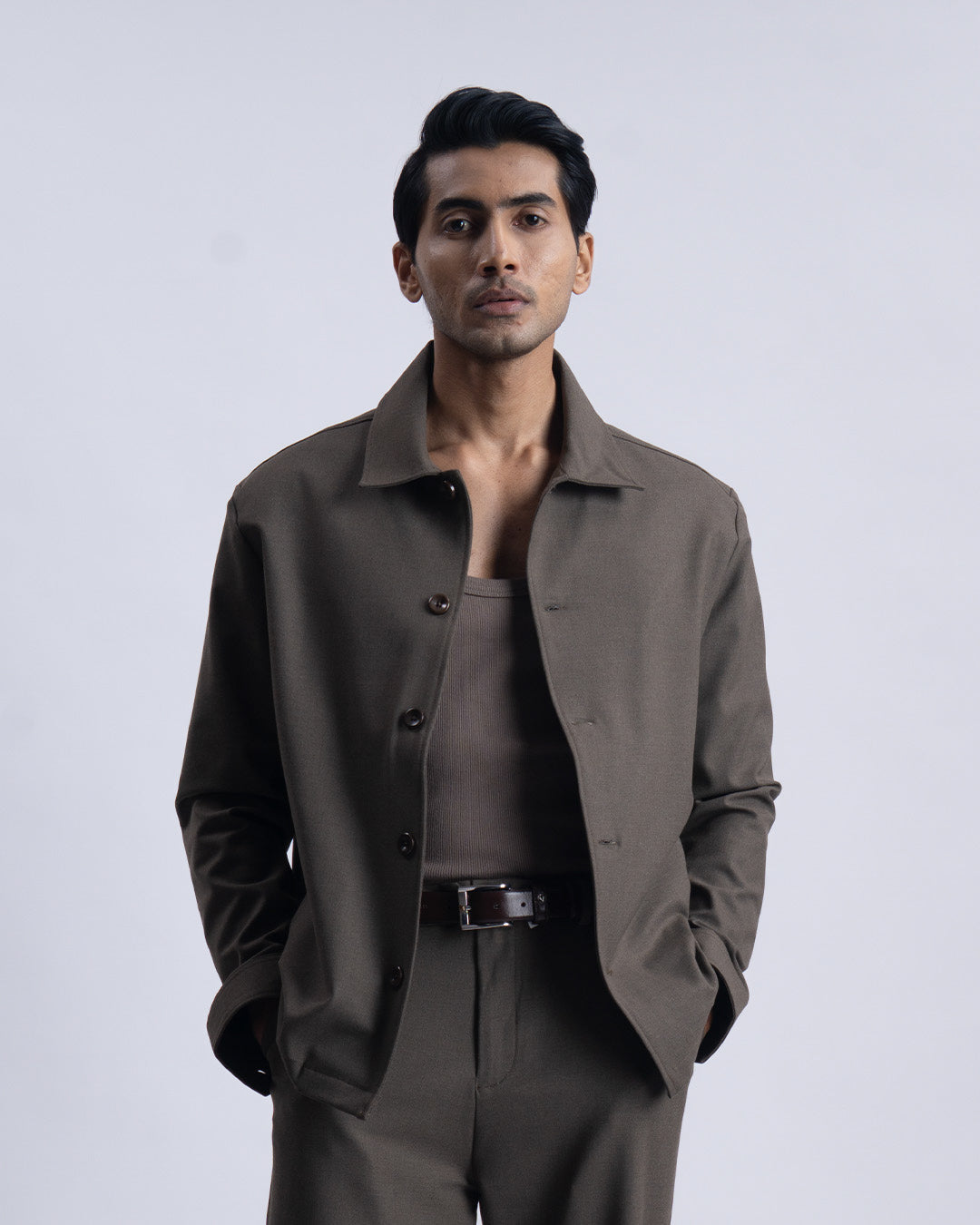 Easy Iron Light-Weight Jacket In FurBrown