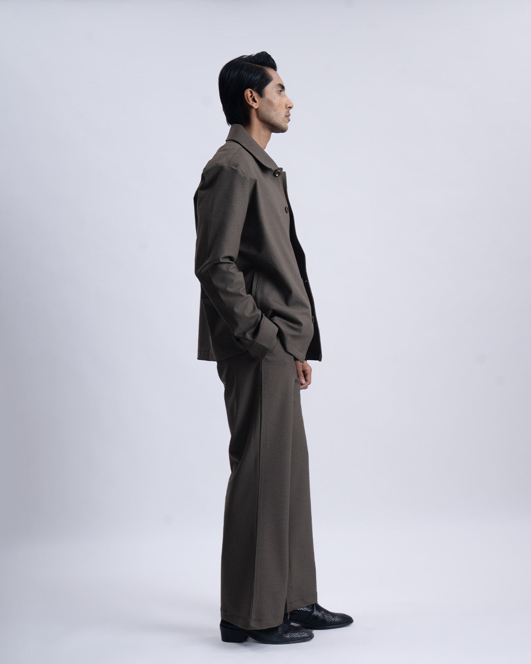 Easy Iron Light-Weight Jacket In FurBrown