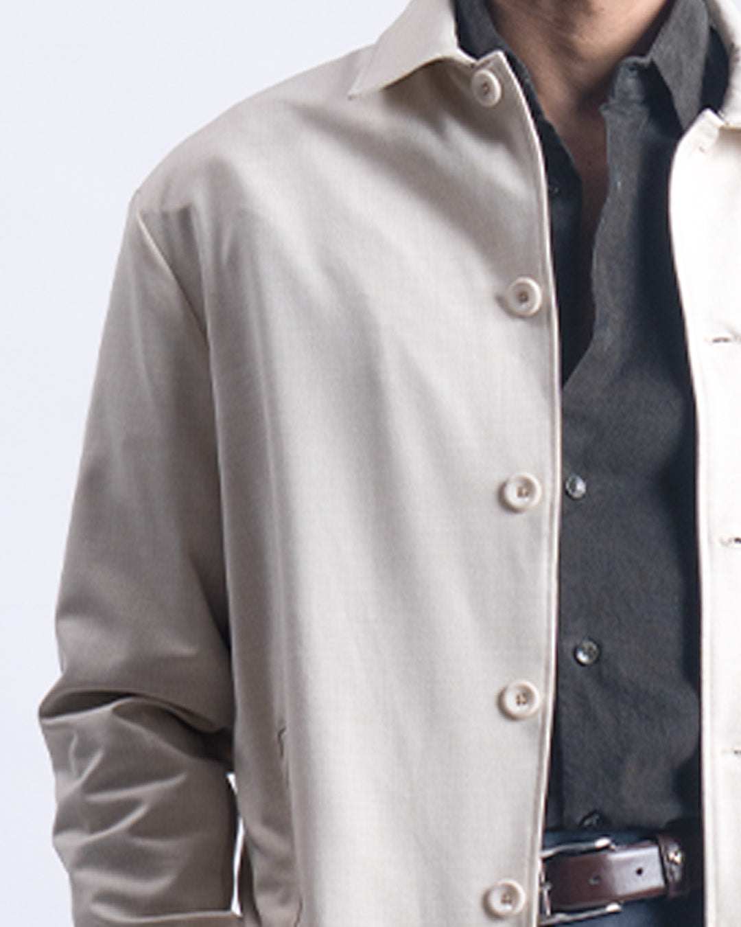 Easy Iron Light-Weight Jacket In Cream