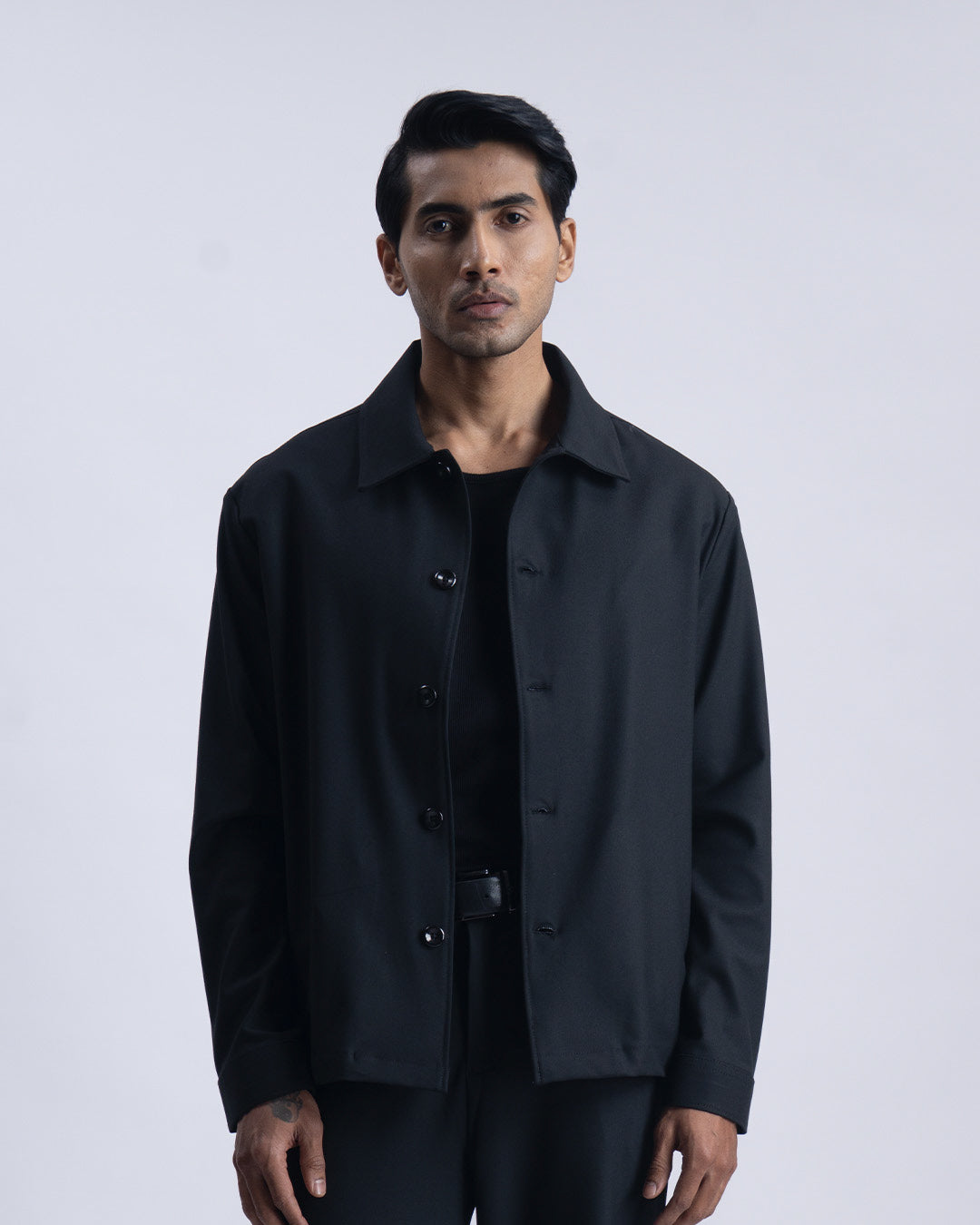 Easy Iron Light-Weight Jacket In Black