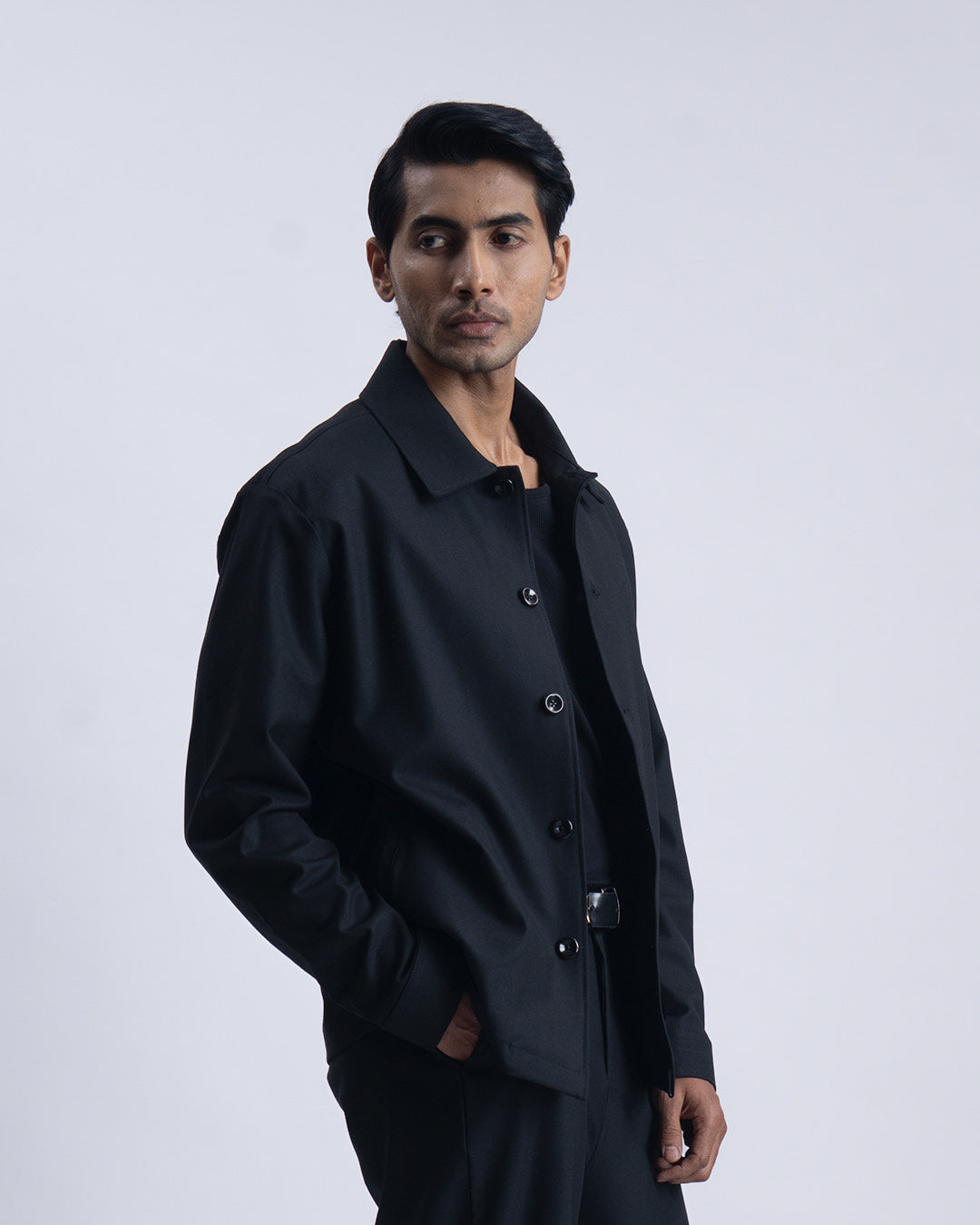 Easy Iron Light-Weight Jacket In Black