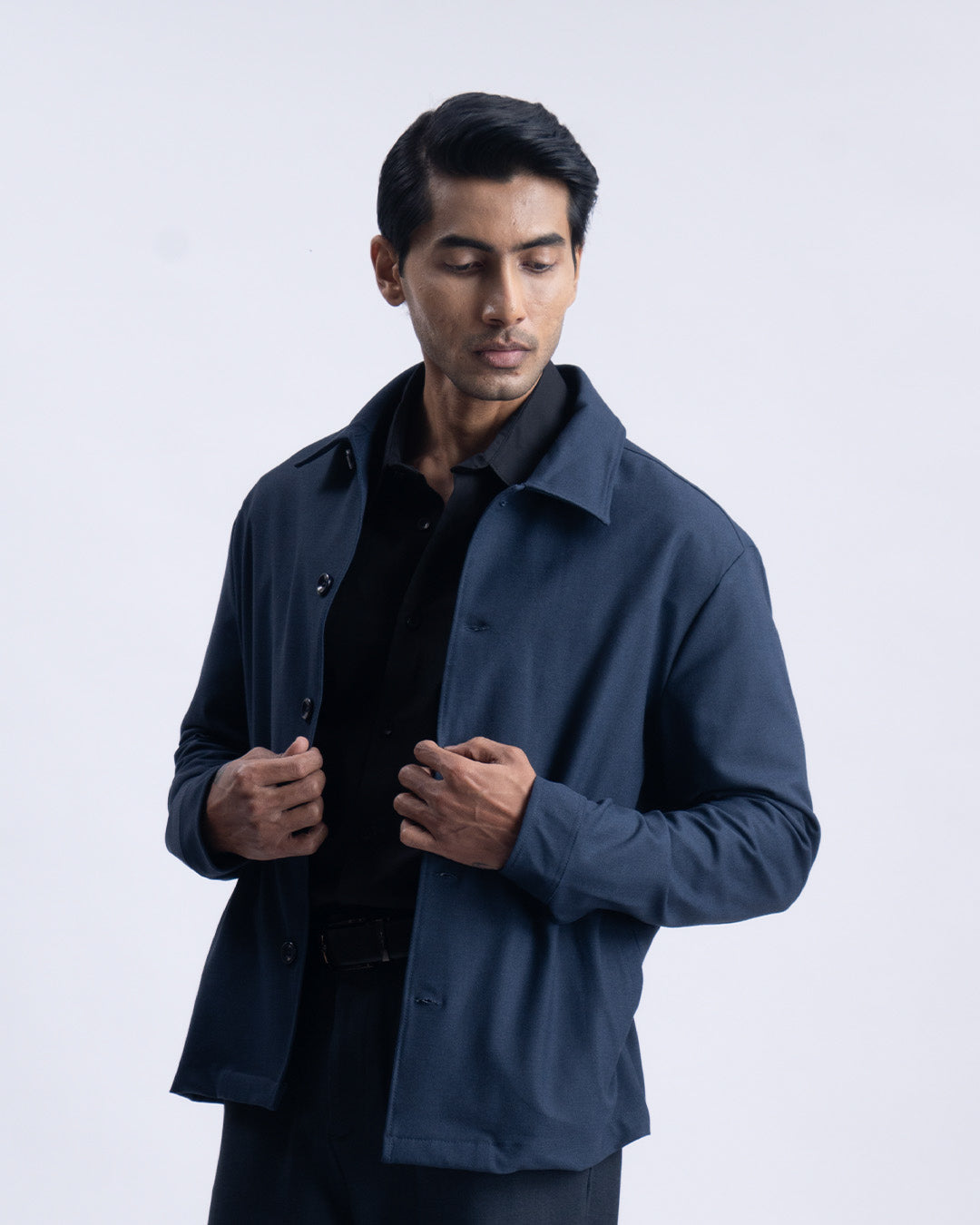 Easy Iron Light-Weight Jacket In Navy