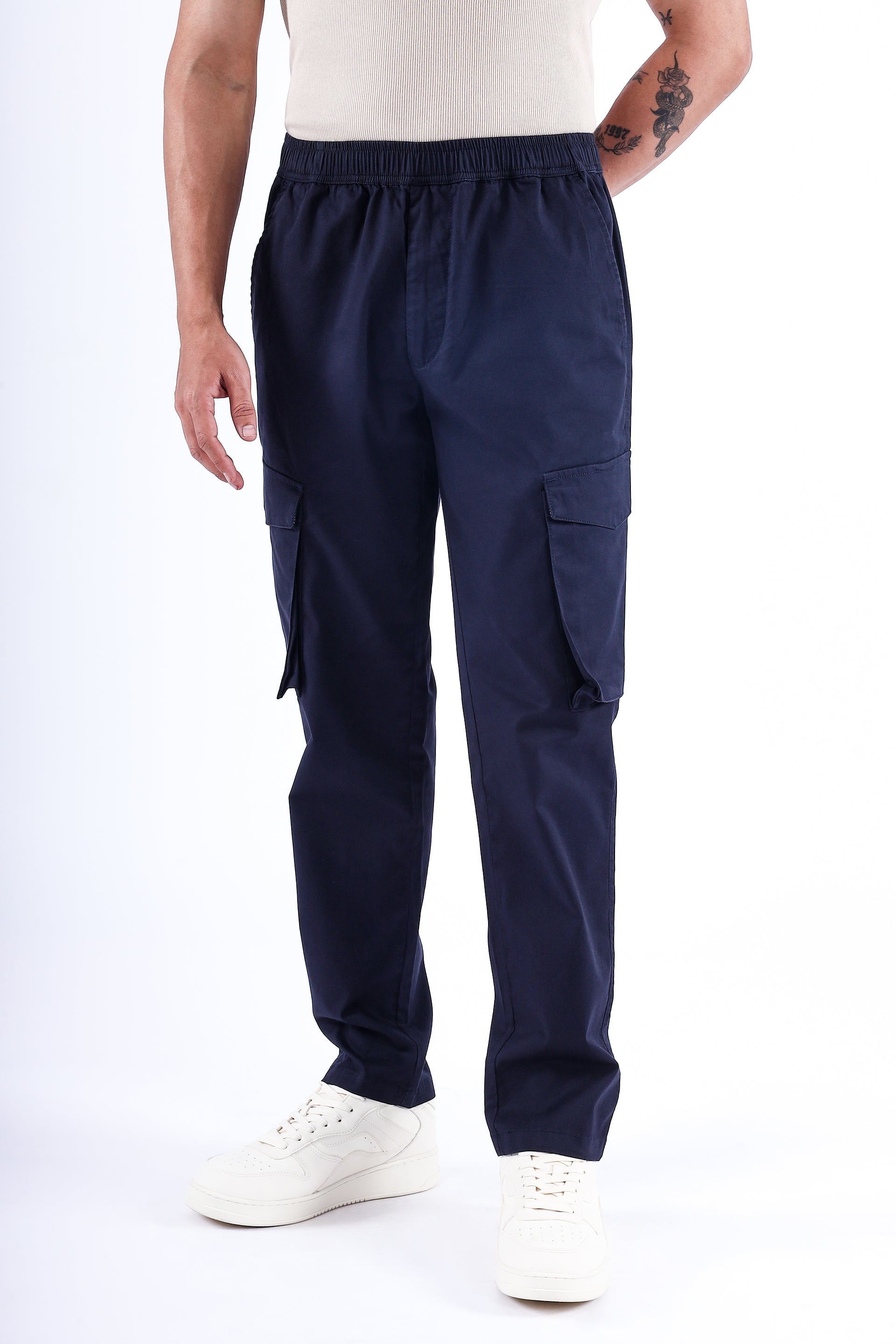 FEATHER LIGHT TAILORED CARGOS IN BLUE